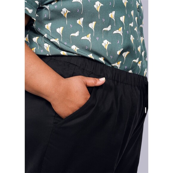 Wildfang Empower Drawstring Pants Womens Black Straight Leg Pull On- NWT - Picture 6 of 13